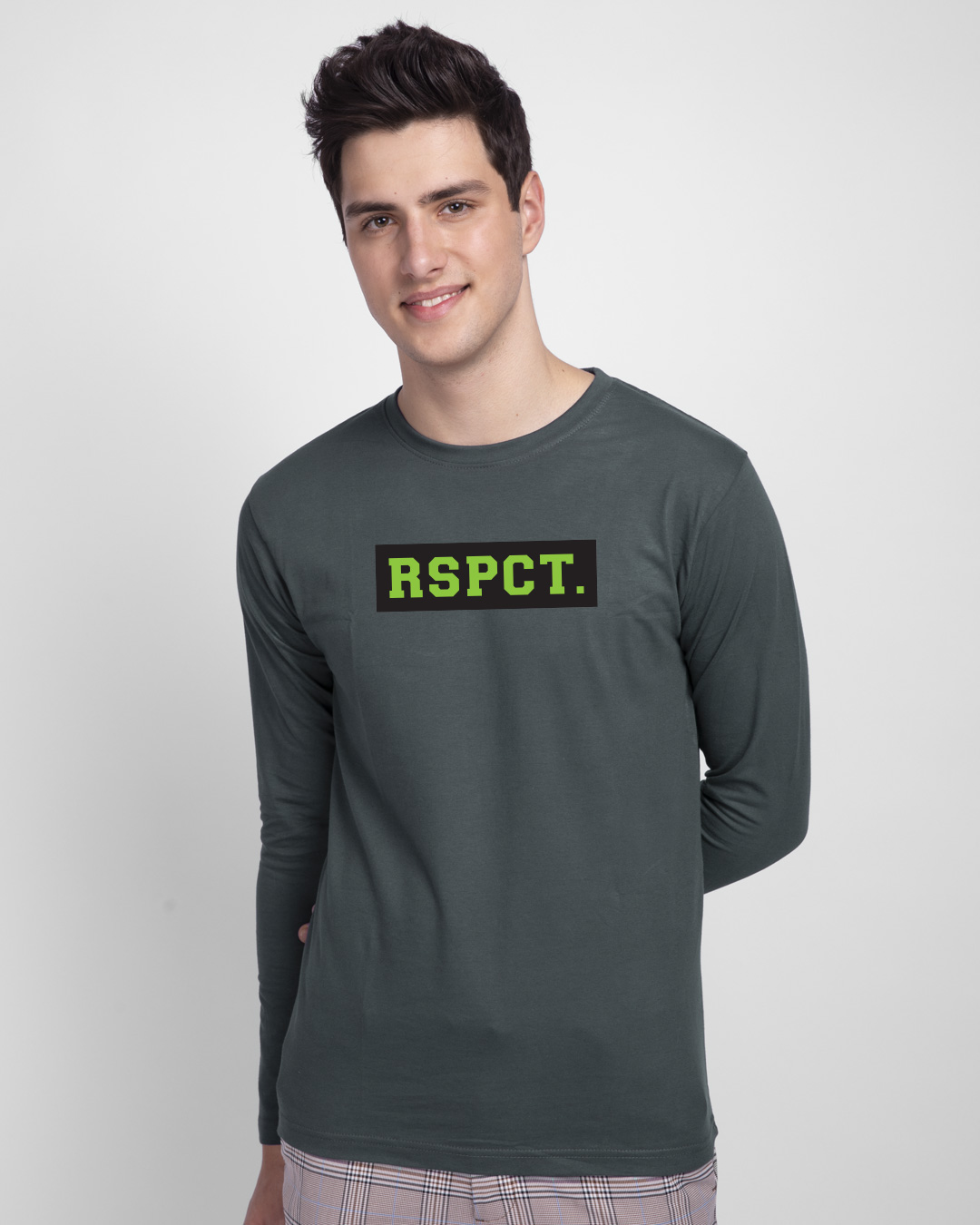 Shop RSPCT Full Sleeve T-Shirt Nimbus Grey-Back