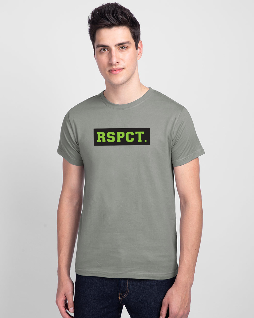 Shop RSPCT Half Sleeve T-Shirt Meteor Grey-Back