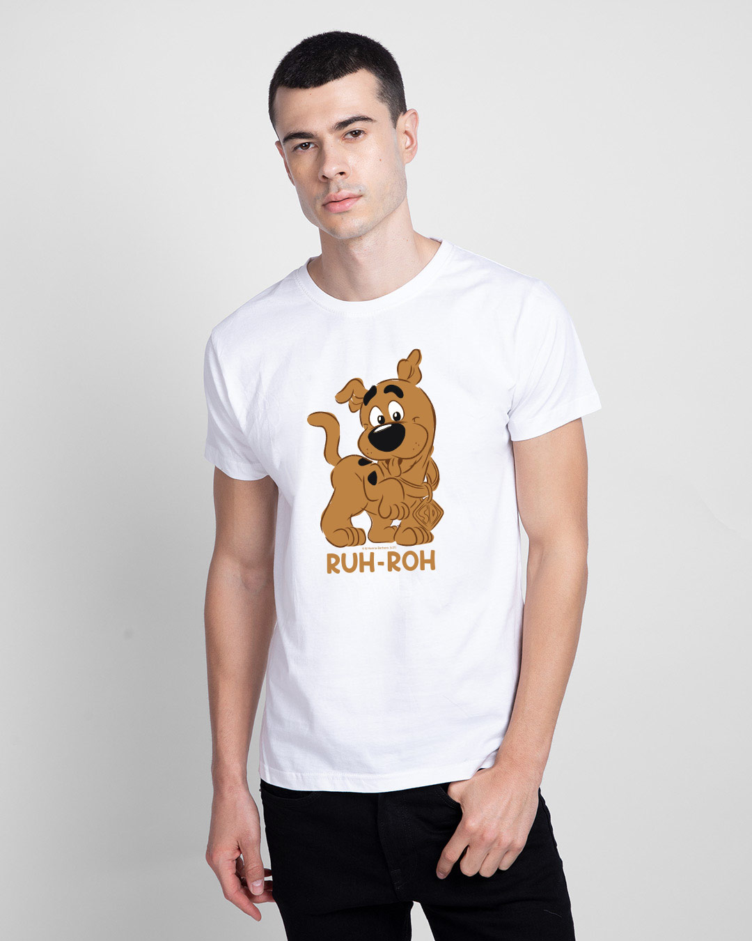 Shop Ruh Roh Scoob Half Sleeve T-Shirt White (SDL)-Back