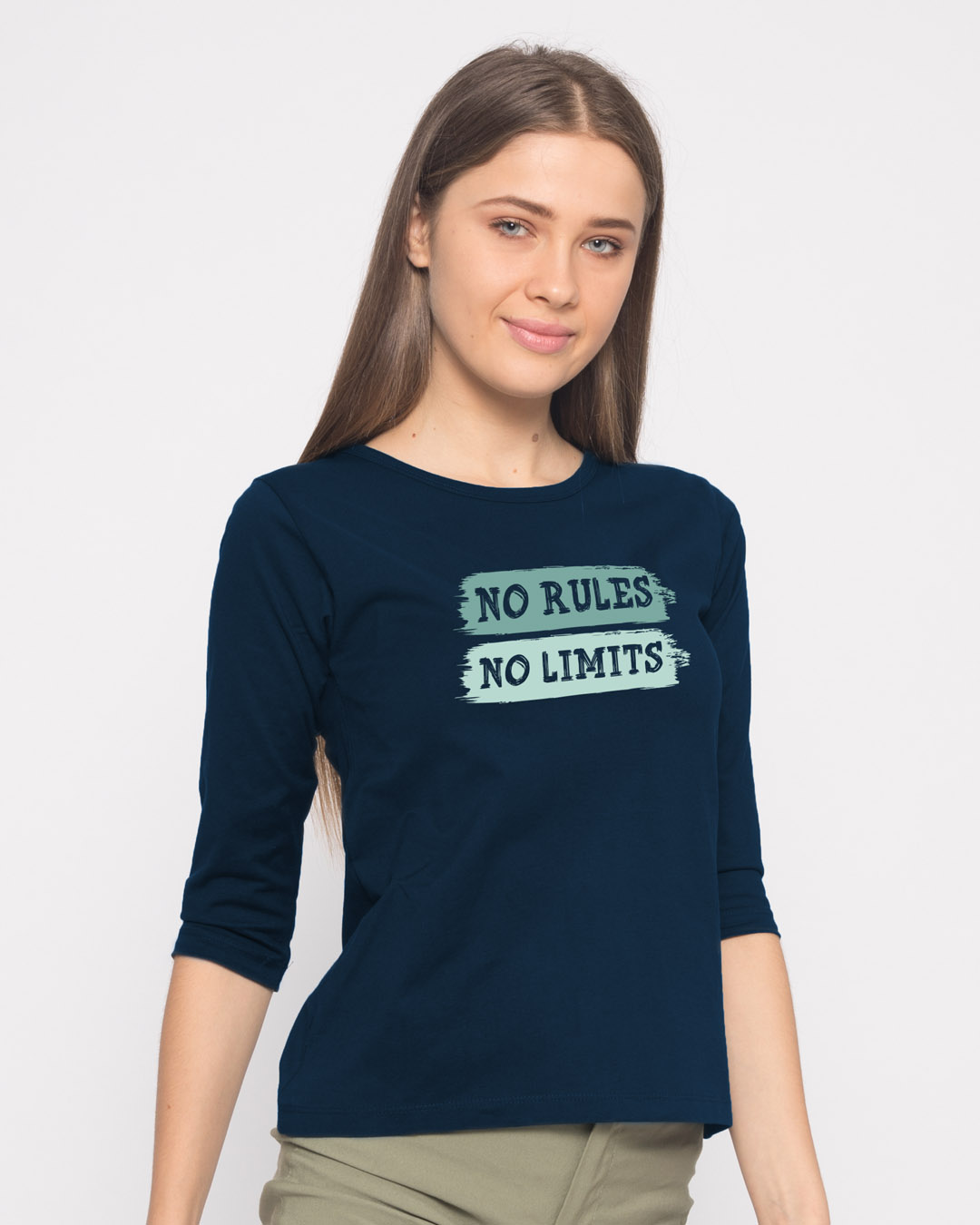 Shop Rules And Limits Round Neck 3/4th Sleeve T-Shirt-Back