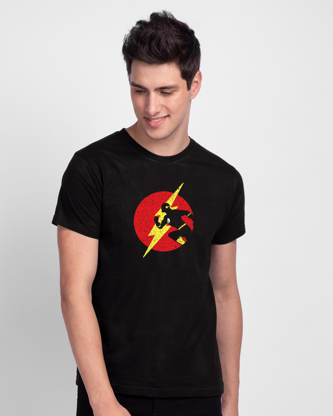 Shop Runner Flash Half Sleeve T-Shirt Black (FL)-Back