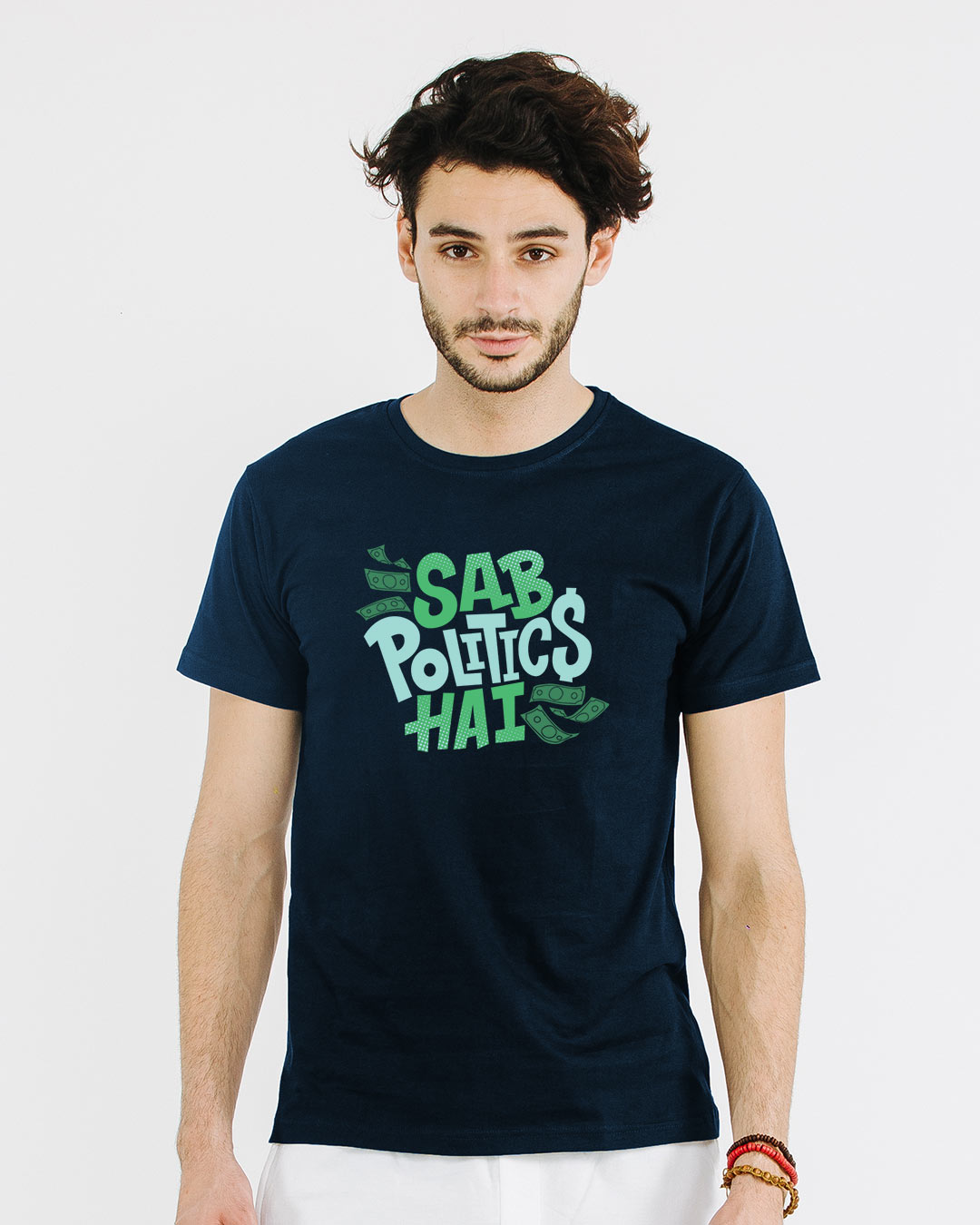 Shop Sab Politics Hai Half Sleeve T-Shirt-Back