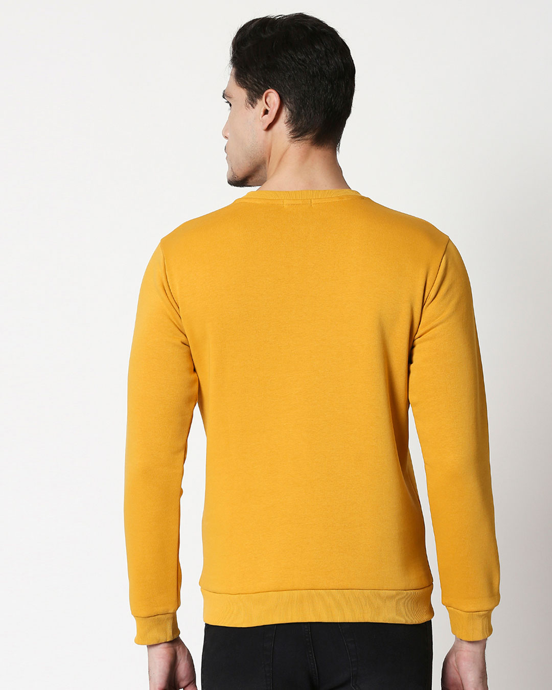 Shop Sadda Kutta Fleece Sweatshirt Mustard Yellow-Back