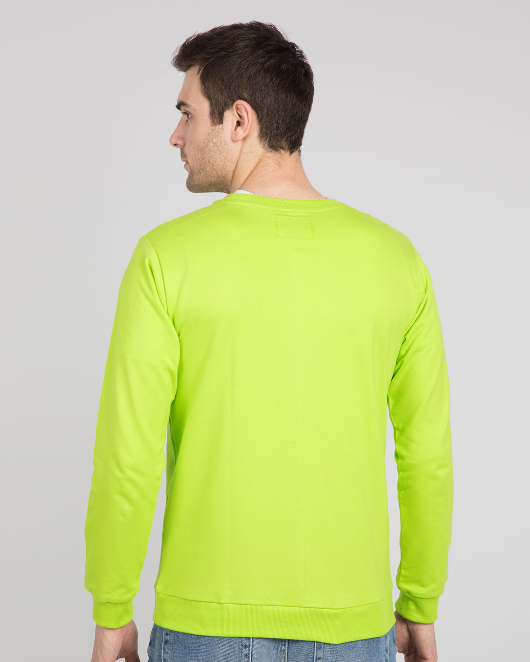 Shop Sadda Pain Fleece Sweatshirt Neon Green-Back