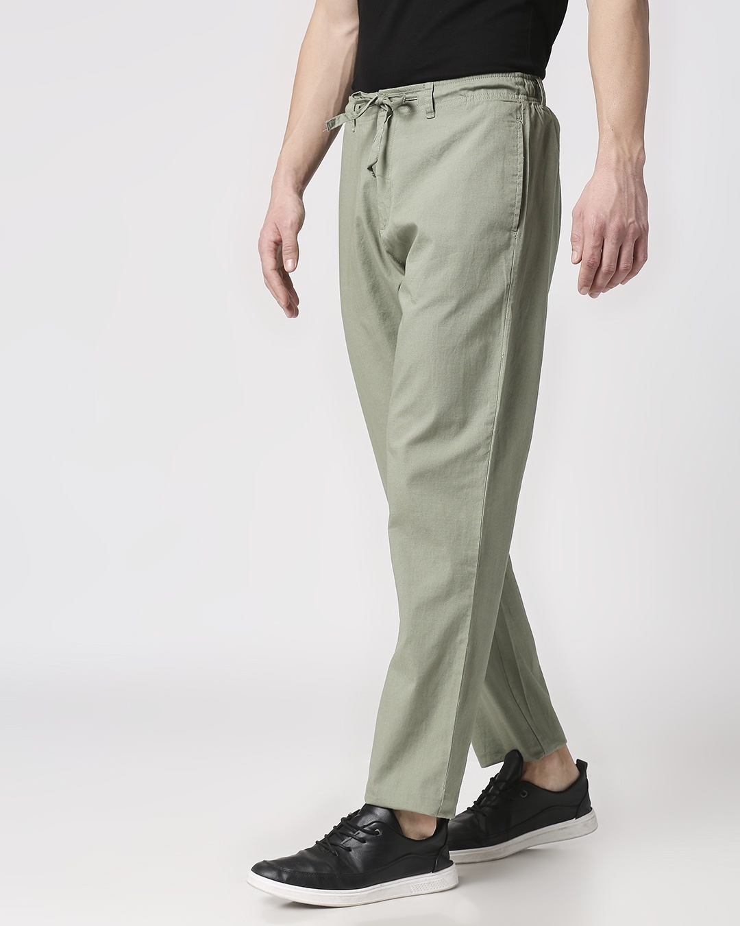 

Sage Green Casual Cotton Pants Men's Plain Casual Trousers Bewakoof.com