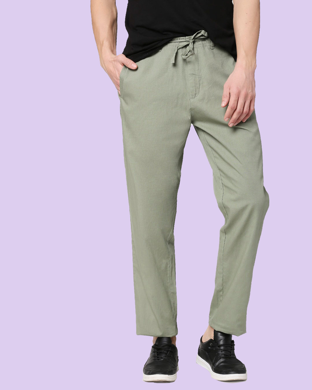Buy Sage Green Casual Cotton Trouser 