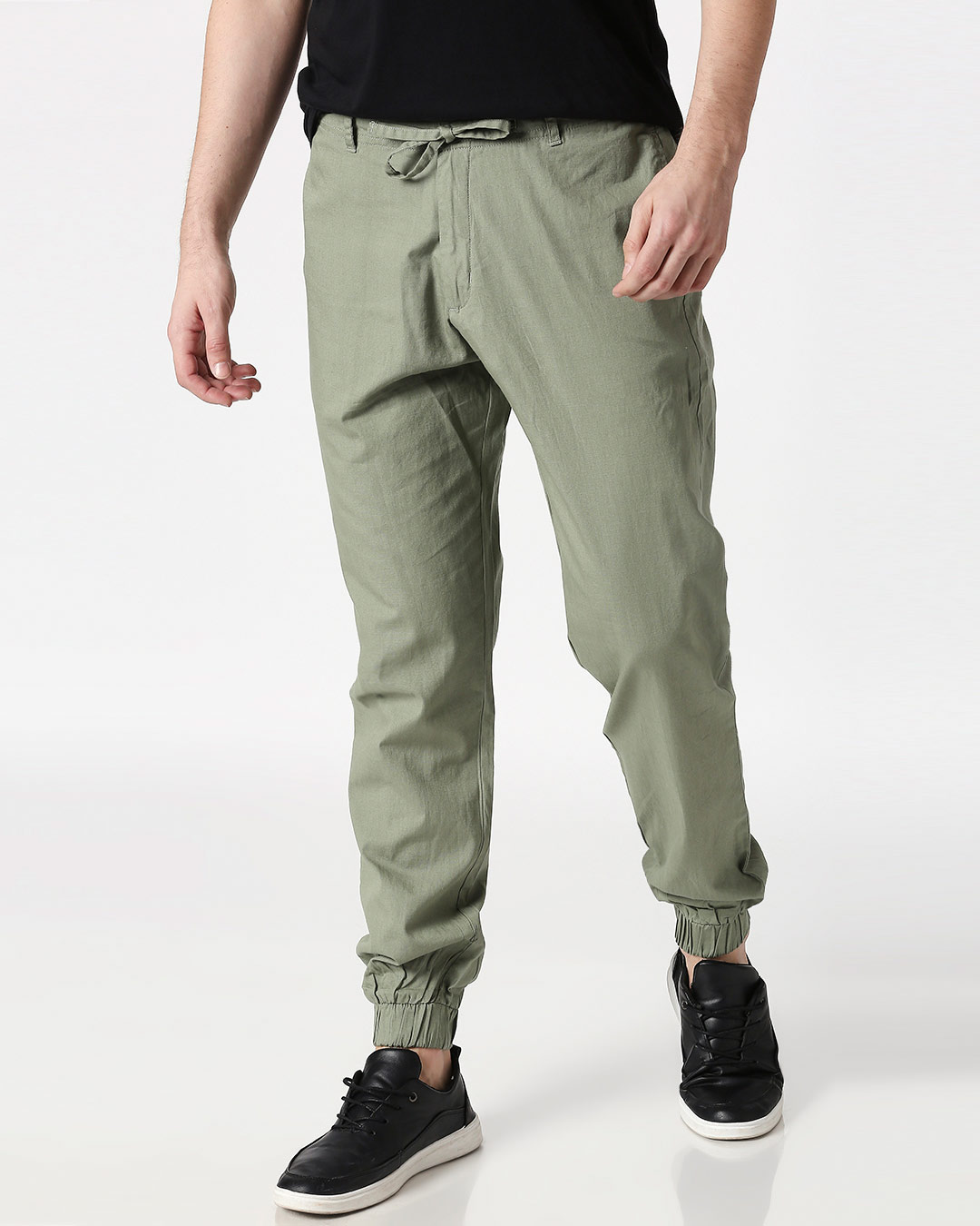 Sage Green Cotton Jogger Pants