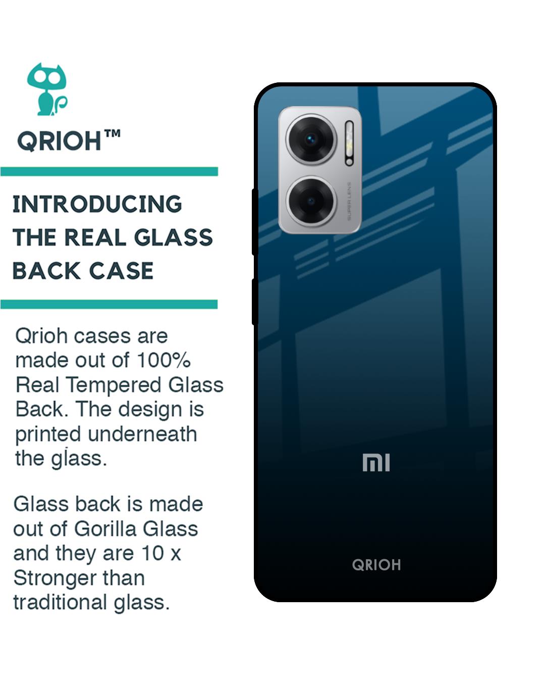 Shop Sailor Blue Premium Glass Case for Redmi 11 Prime 5G (Shock Proof,Scratch Resistant)-Back
