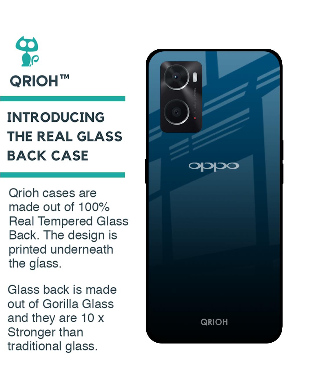 Shop Sailor Blue Premium Glass Cover for Oppo A36 (Shock Proof, Scratch Resistant)-Back