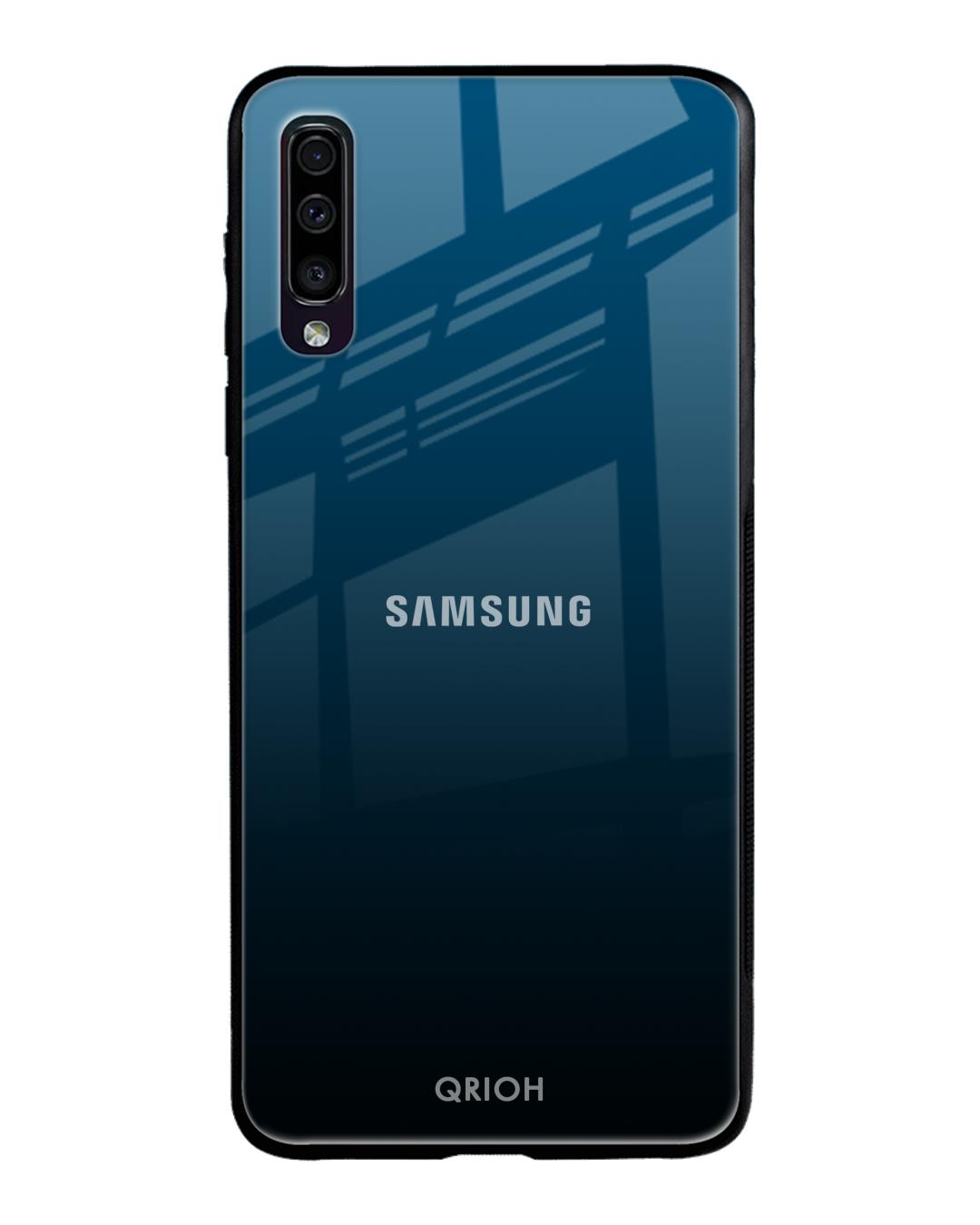 Shop Sailor Blue Premium Glass Cover For Samsung Galaxy A70(Impact Resistant, Matte Finish)-Back