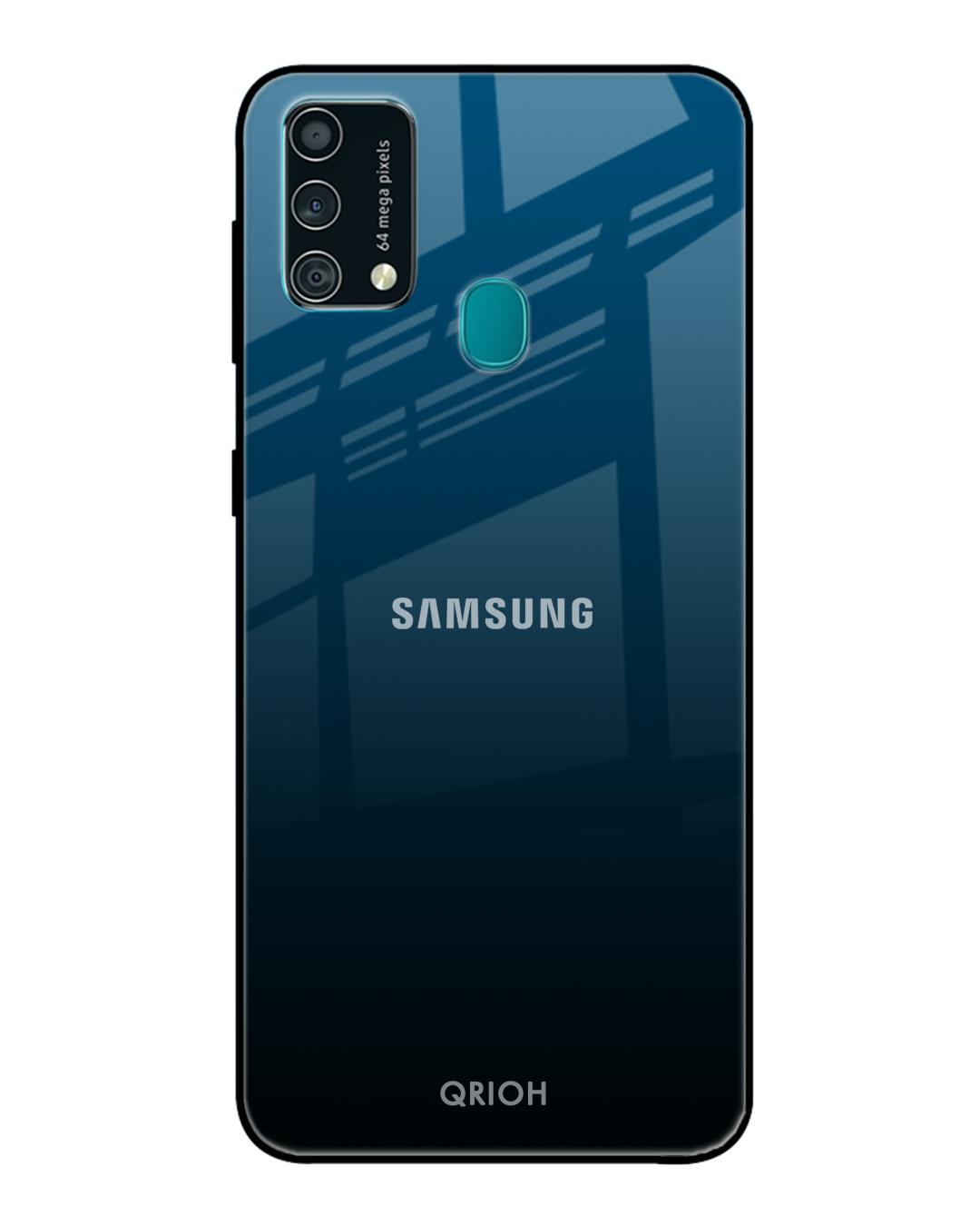 Shop Sailor Blue Premium Glass Cover For Samsung Galaxy F41(Impact Resistant, Matte Finish)-Back