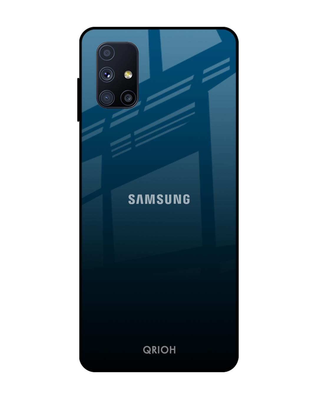 Shop Sailor Blue Premium Glass Cover For Samsung Galaxy M51(Impact Resistant, Matte Finish)-Back