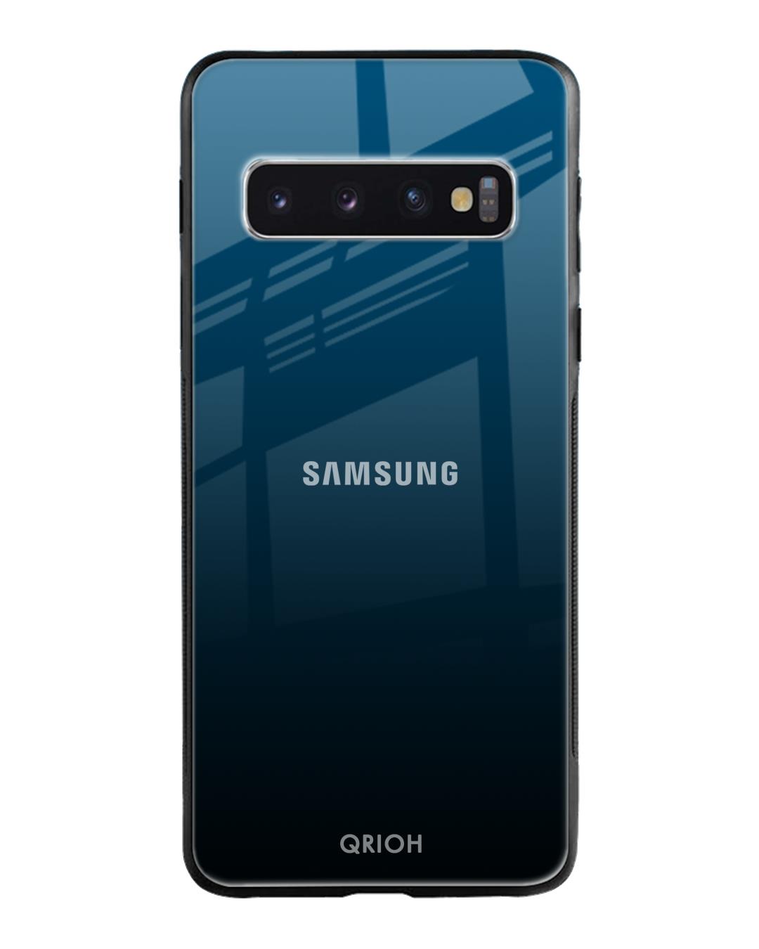 Shop Sailor Blue Premium Glass Cover For Samsung Galaxy S10 Plus(Impact Resistant, Matte Finish)-Back