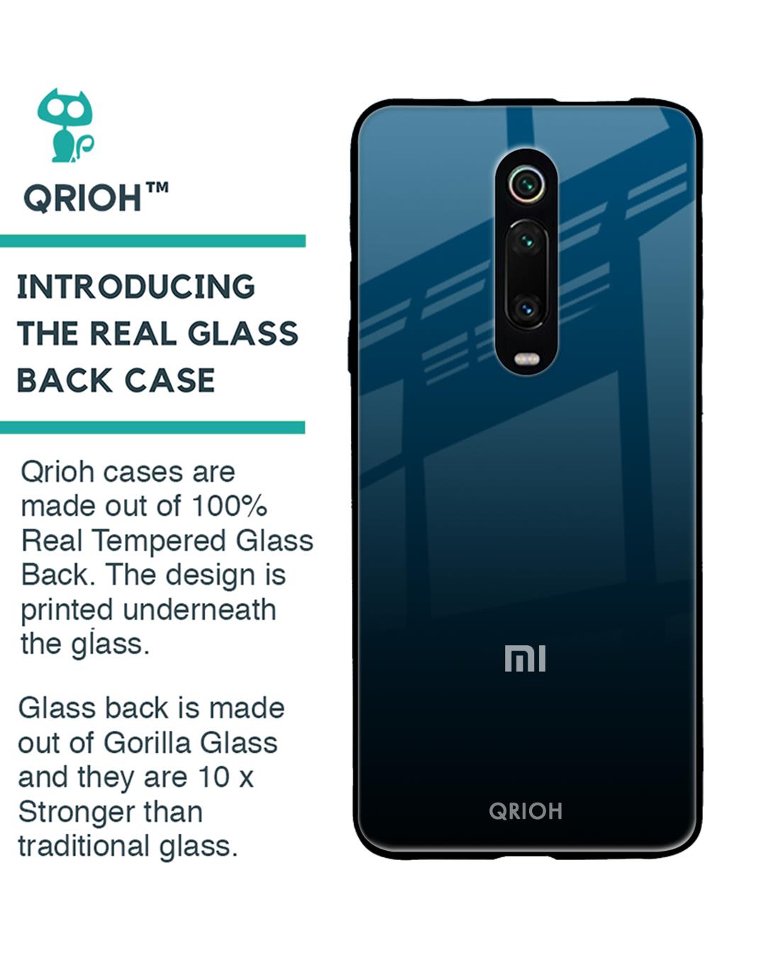 Shop Sailor Blue Premium Glass Cover For Xiaomi Redmi K20 Pro (Impact Resistant, Matte Finish)-Back