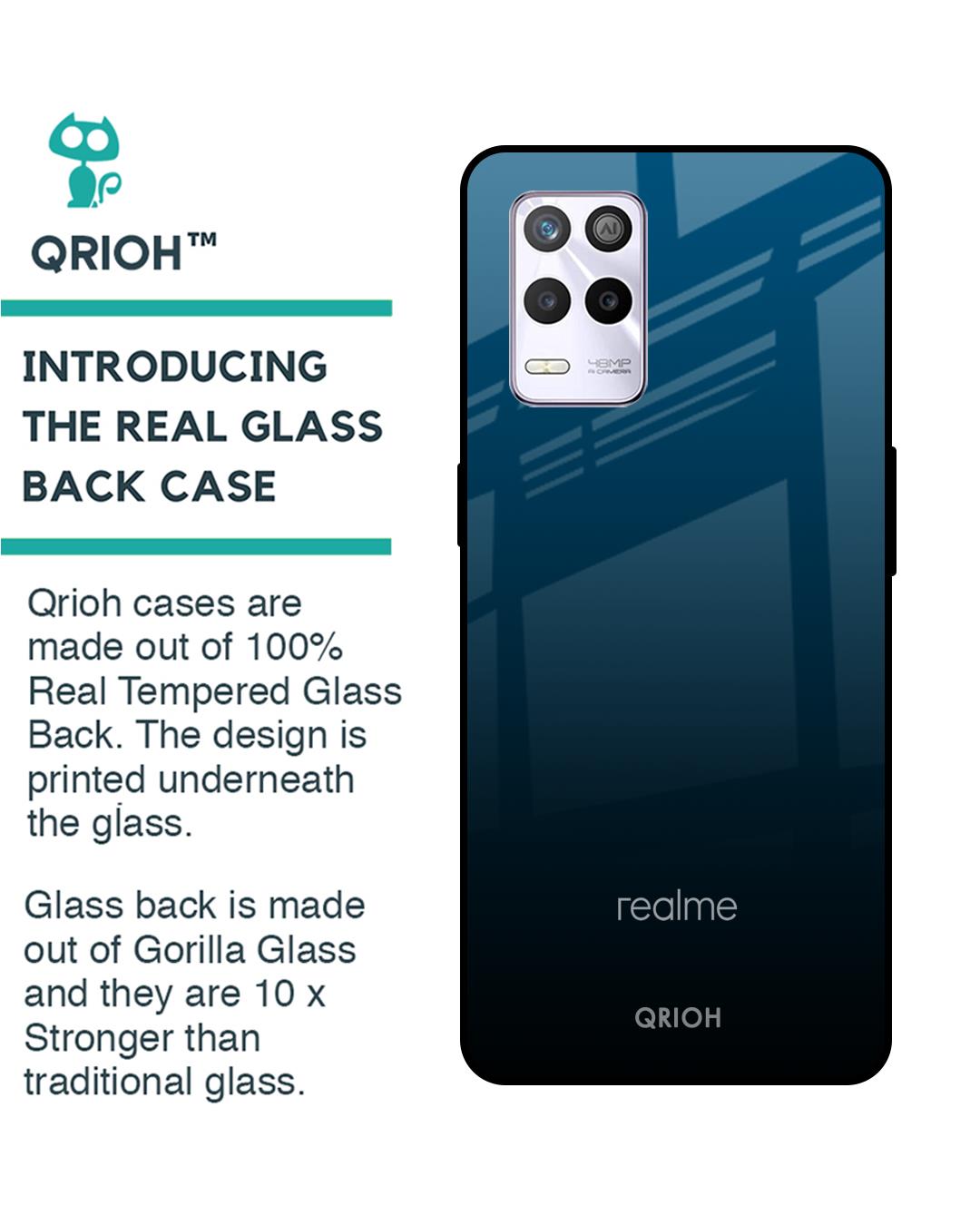 Shop Sailor Blue Premium Glass Cover forRealme 9 5G (Shock Proof, Scratch Resistant)-Back