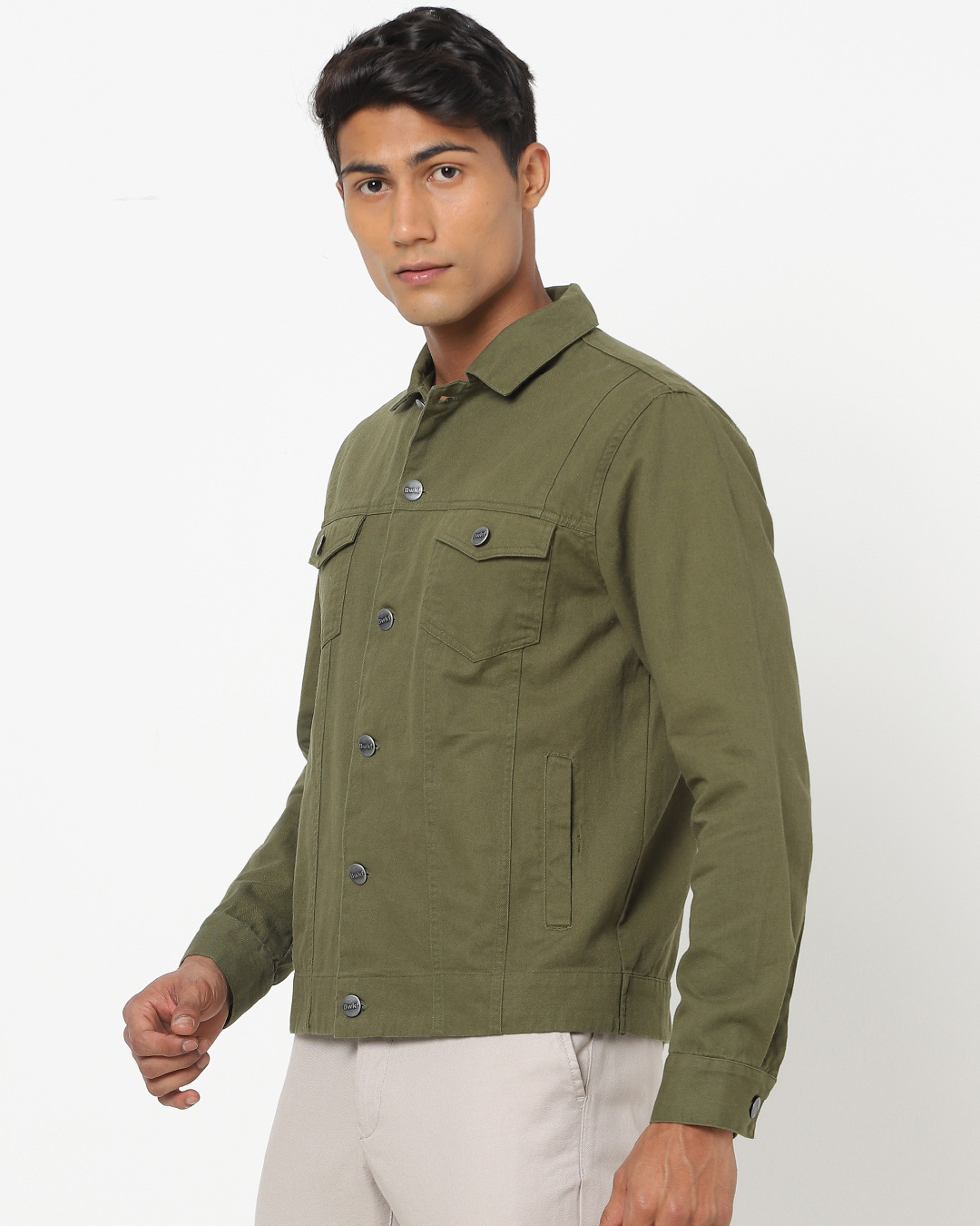 Shop Men's Sap Green Jacket-Back