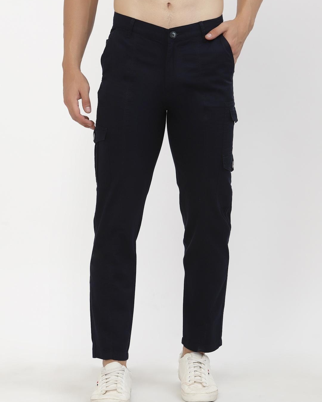 Buy Men's Blue Cargo Trousers for Men Blue Online at Bewakoof