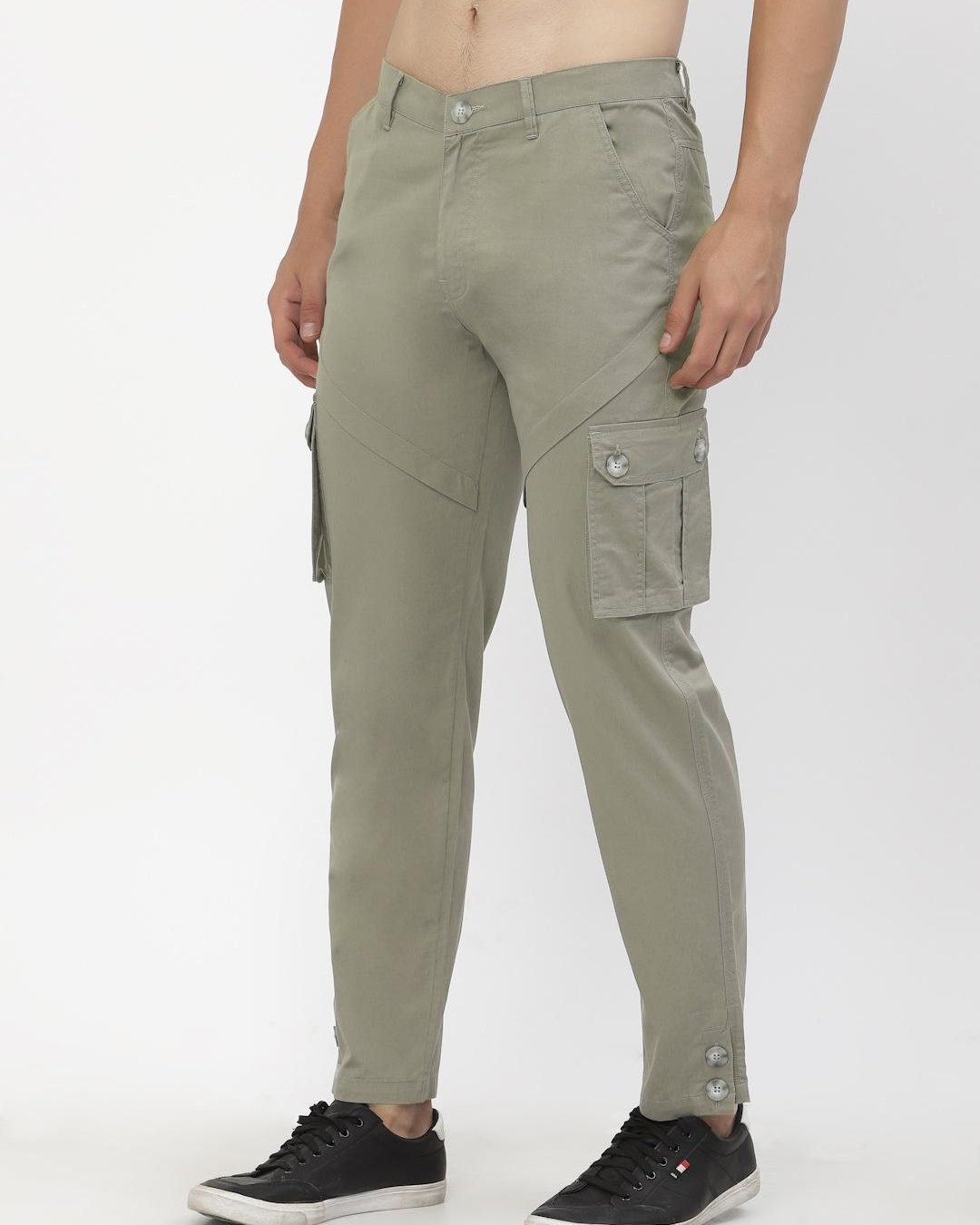 Shop Men's Green Cargo Trousers-Back