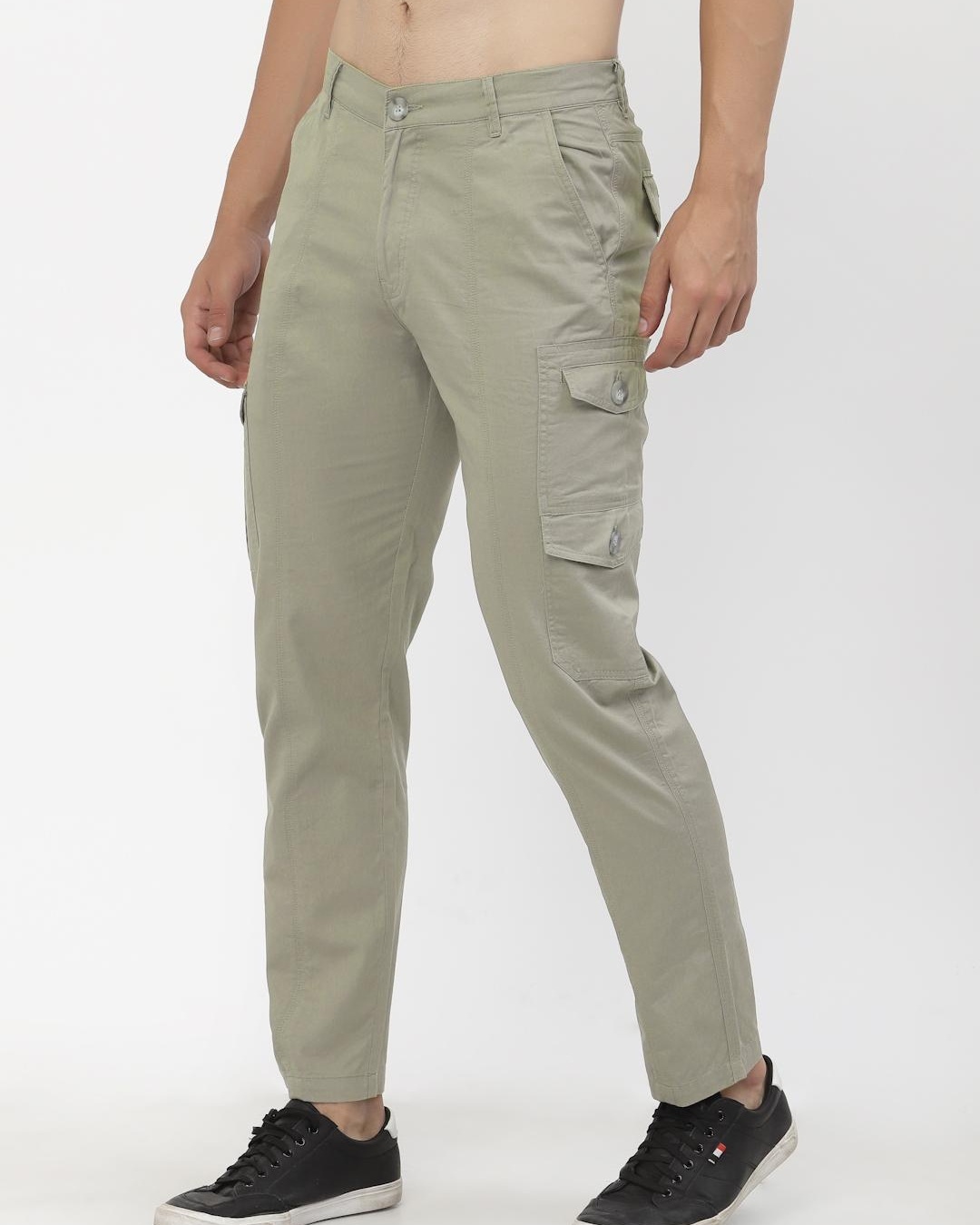 Shop Men's Green Cargo Trousers-Back