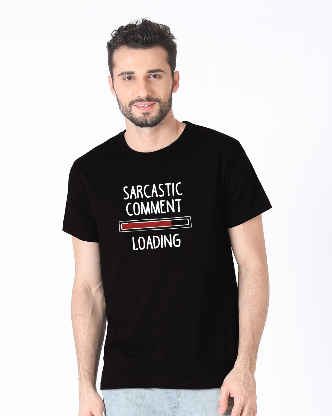 Shop Sarcastic Comment Loading Half Sleeve T-Shirt-Back