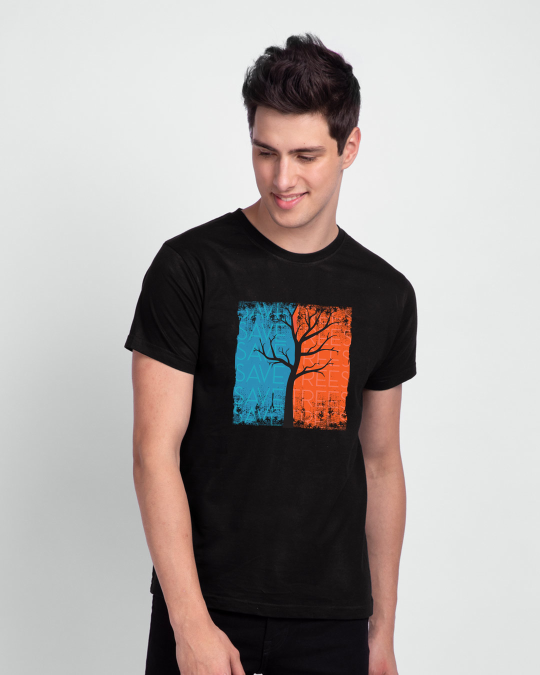 

Save Trees Half Sleeve T-Shirt Black Men' Printed T-Shirts Bewakoof.com