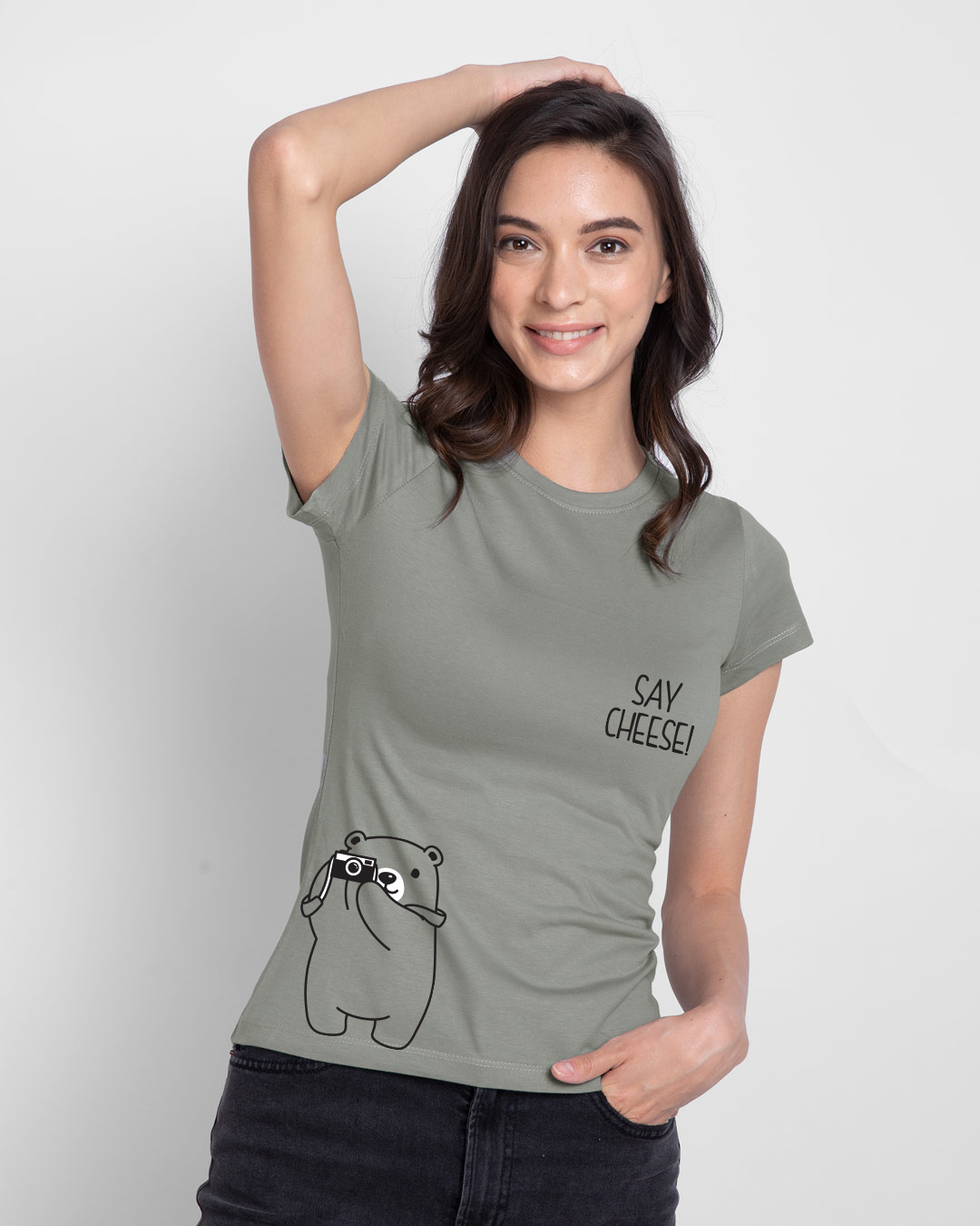 Buy Say Cheese Bear Half Sleeve T-Shirt Online at Bewakoof