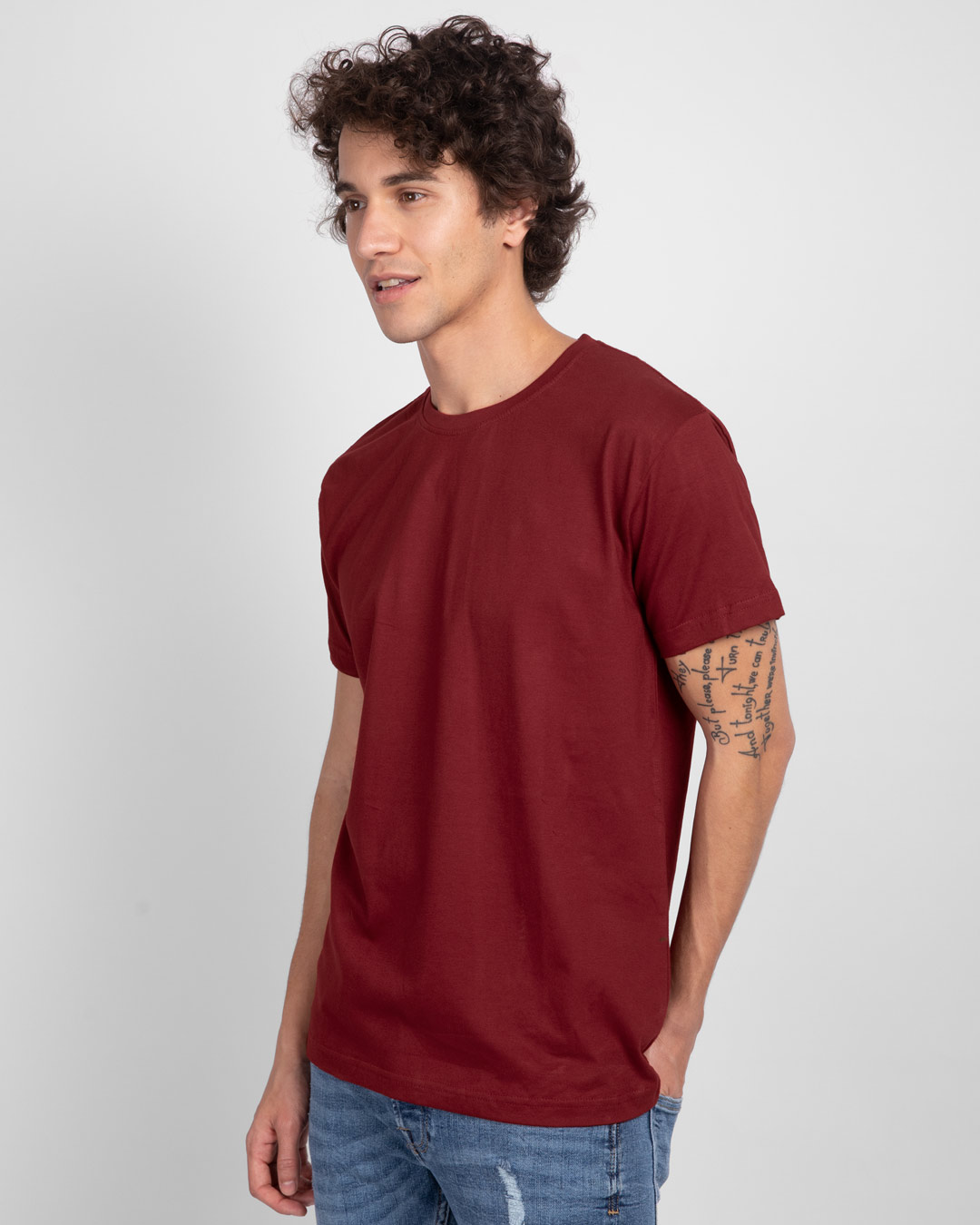 Shop Scarlet Red Half Sleeve T-Shirt-Back