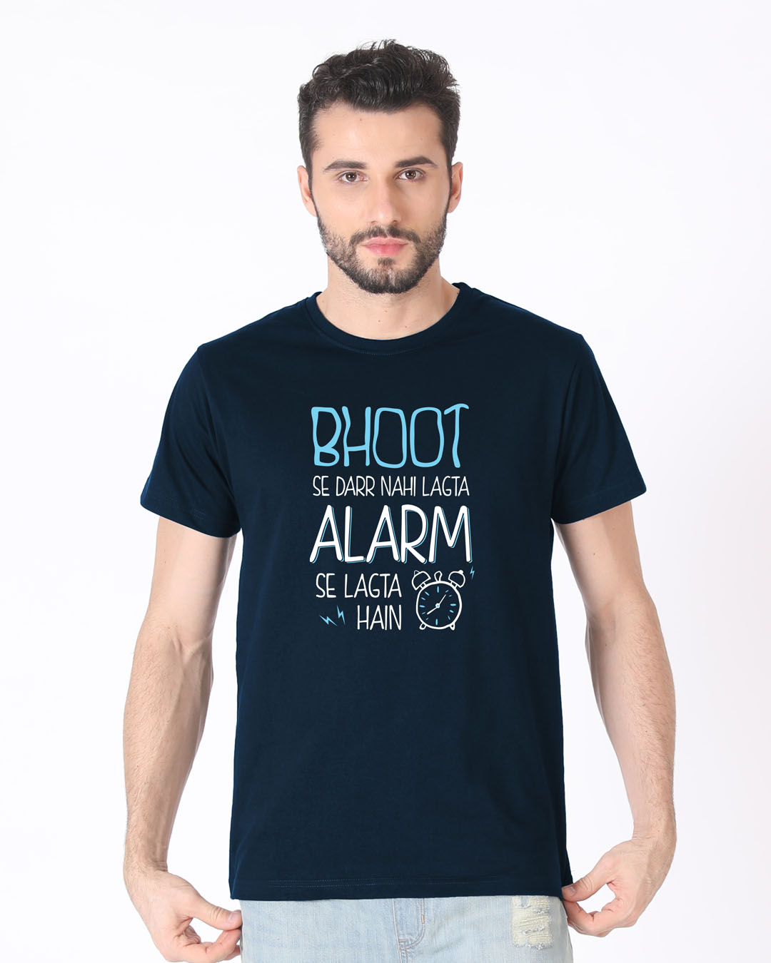 Shop Scary Alarm Half Sleeve T-Shirt-Back