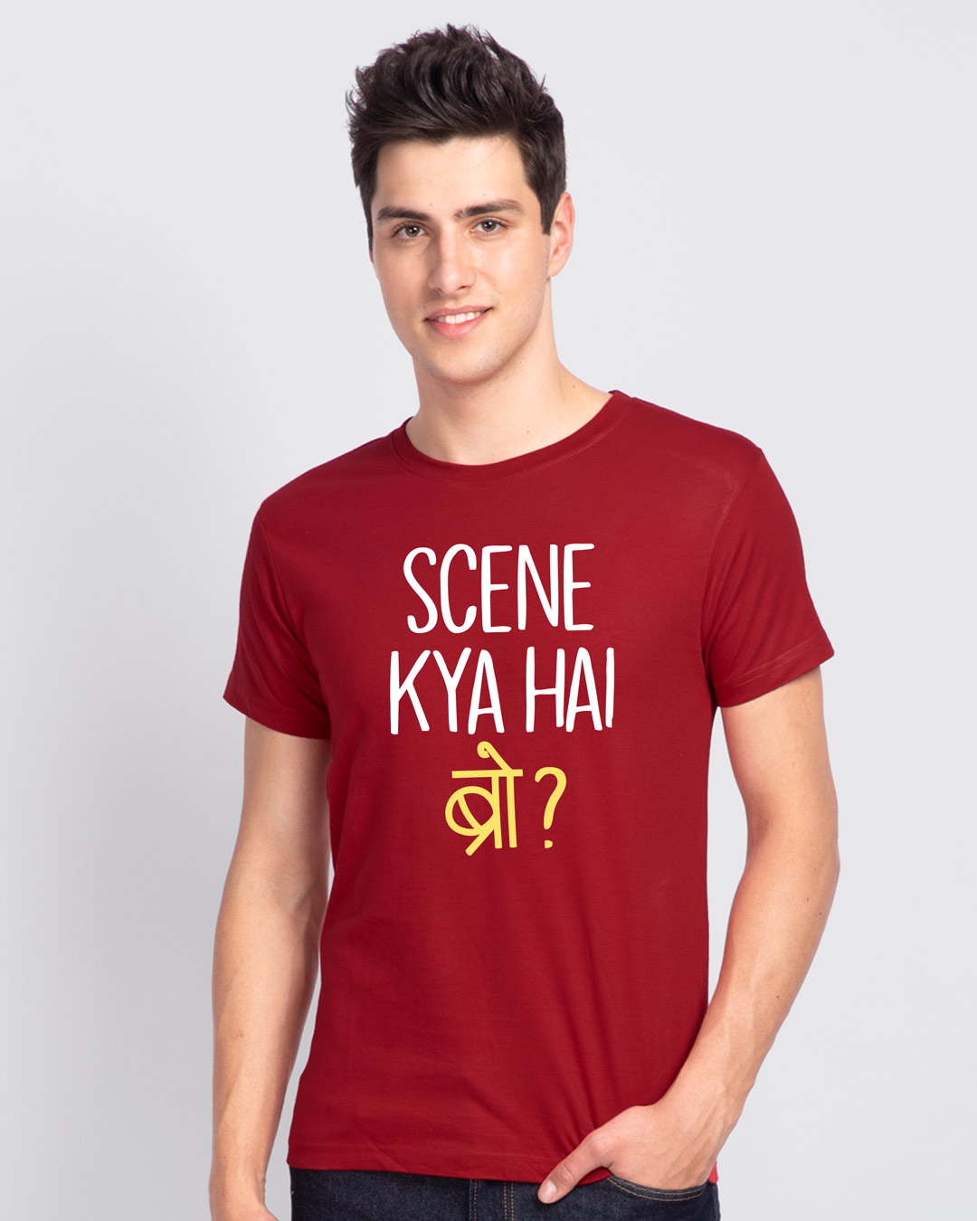 Buy Scene Kya Hai Bro Half Sleeve TShirt Online at Bewakoof