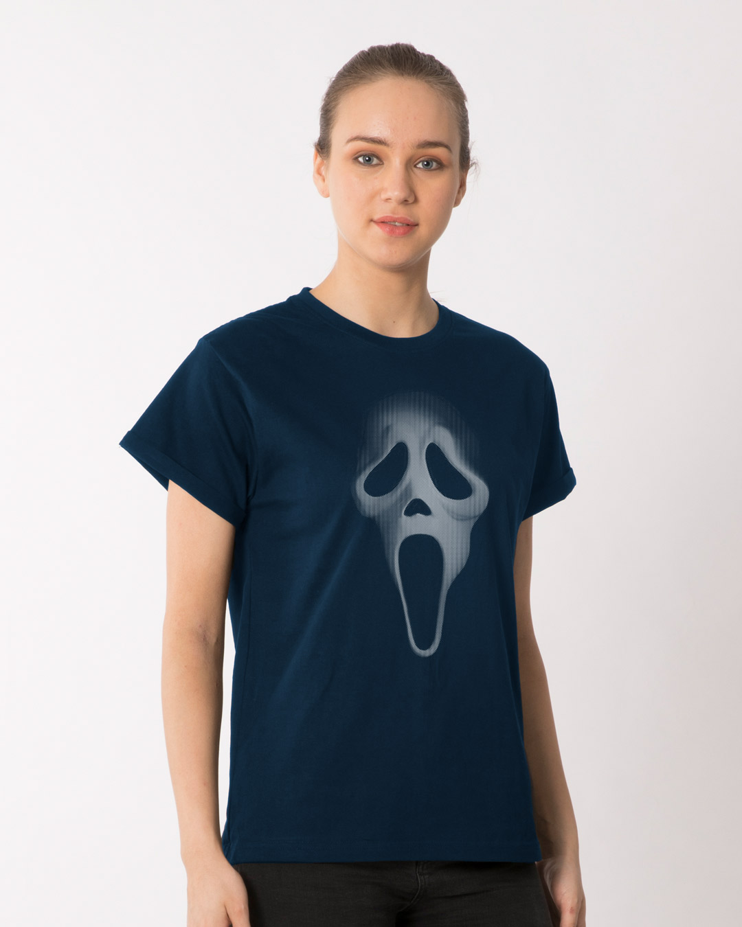 Shop Scream Mask Boyfriend T-Shirt-Back