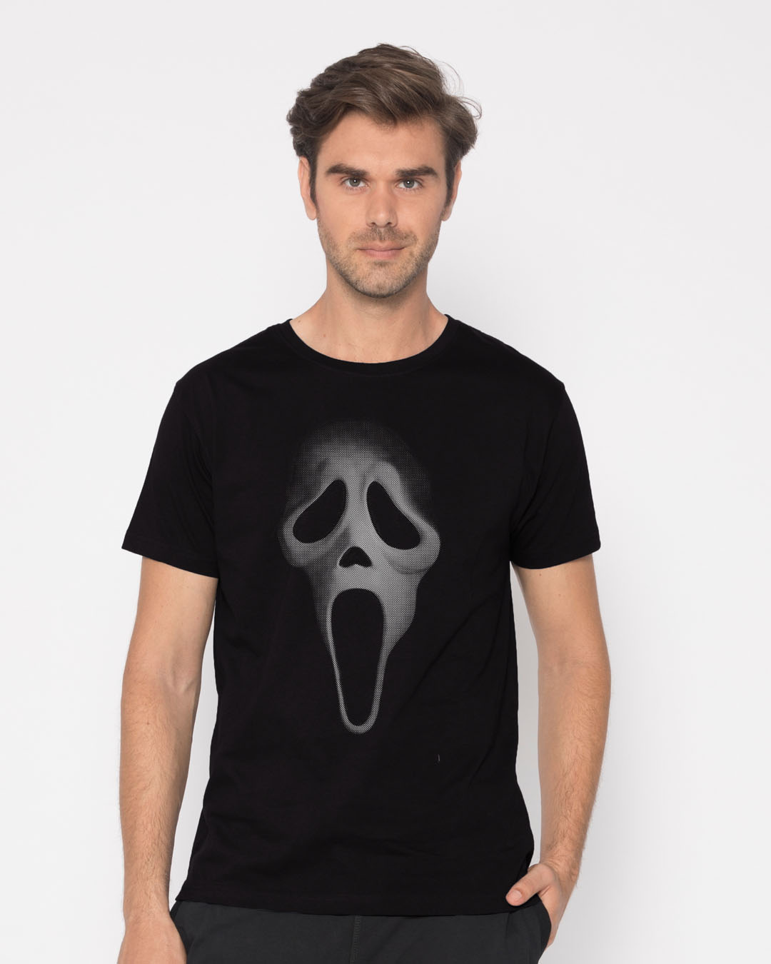 Shop Scream Mask Half Sleeve T-Shirt-Back