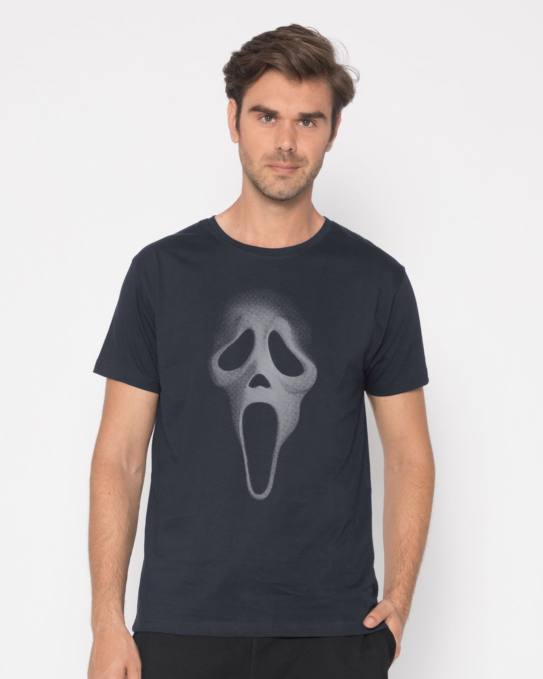 Shop Scream Mask Half Sleeve T-Shirt-Back