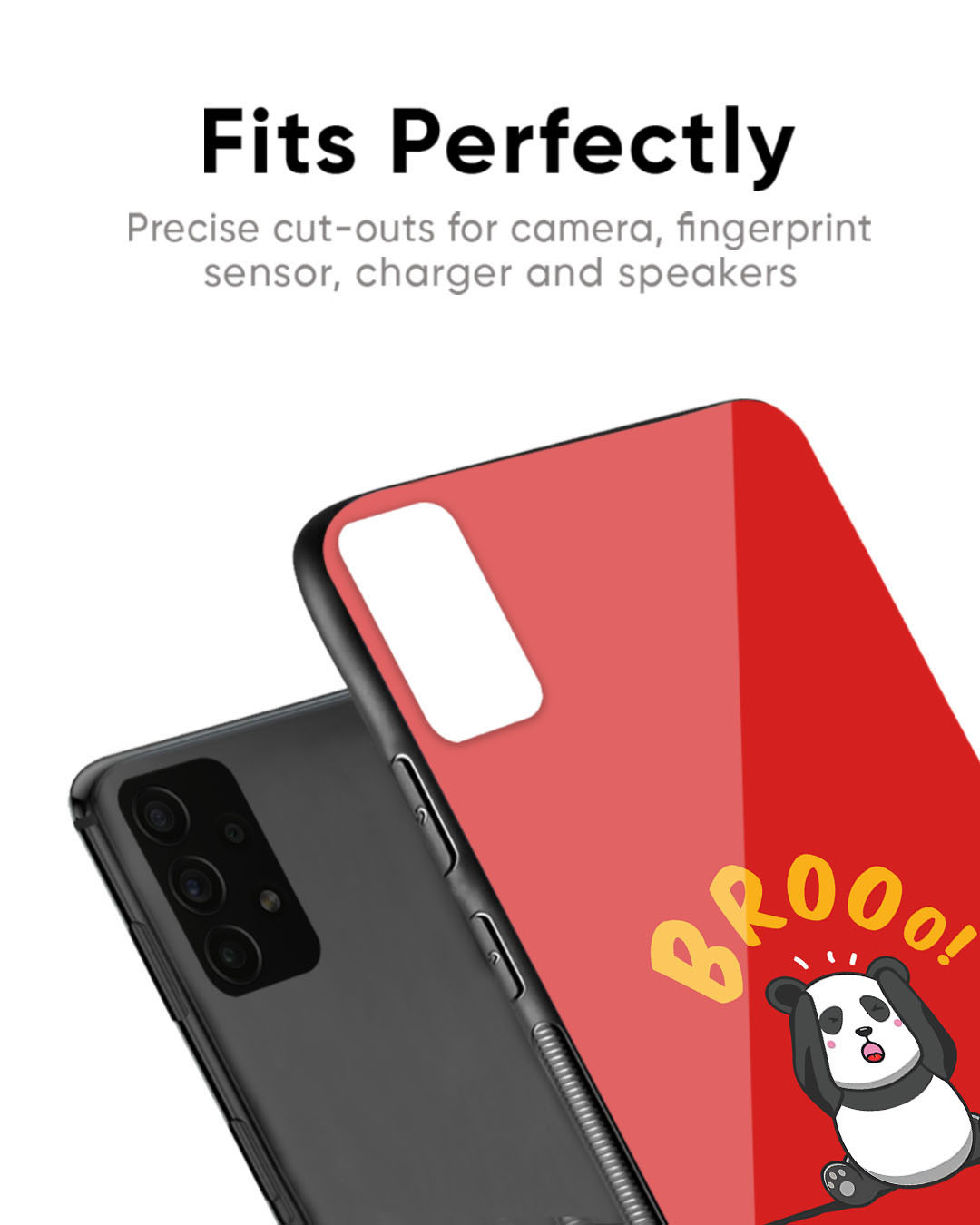 Shop Screaming Panda Premium Glass Case for OnePlus 8(Shock Proof, Scratch Resistant)-Back