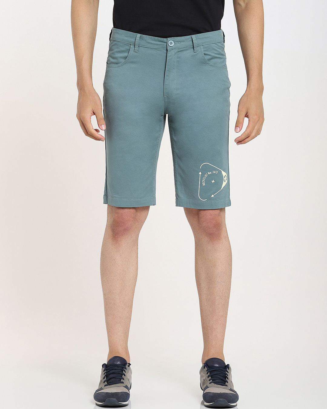 Shop Sea Green Men's Twill Shorts-Back