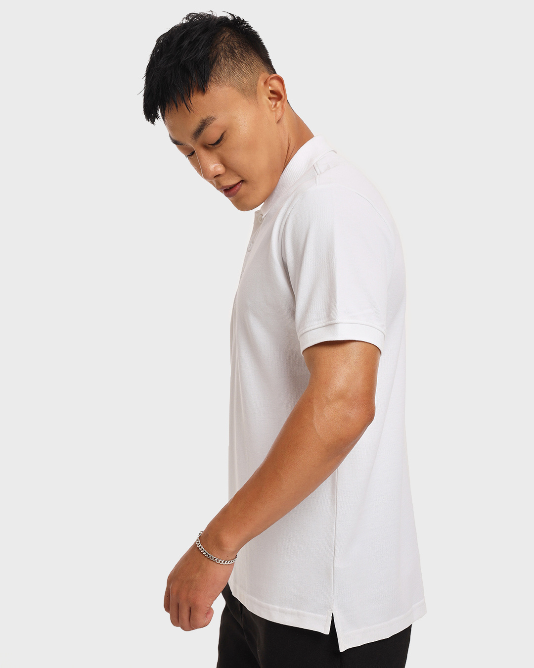 Shop Men's White Polo T-shirt-Back
