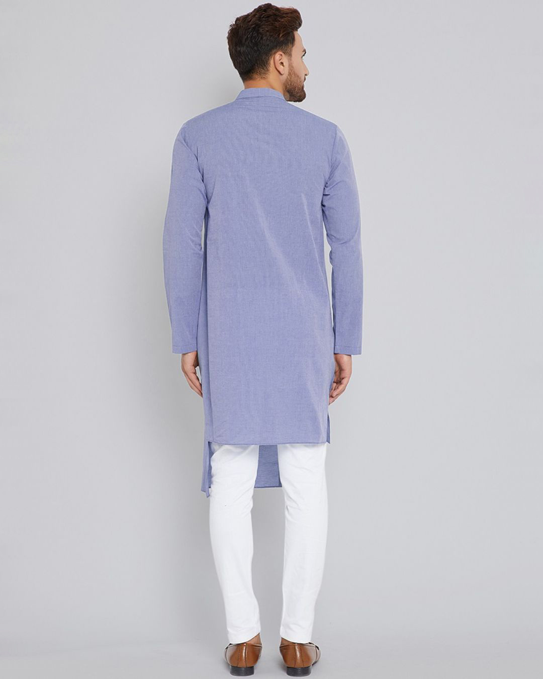 Shop Grey Kurta-Back