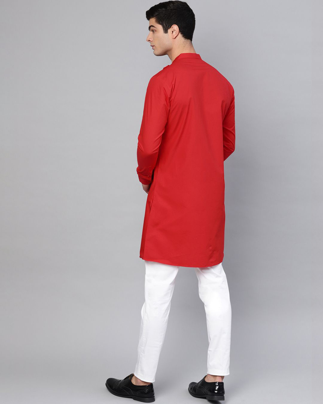 Shop Red Kurta With Pyjama-Back