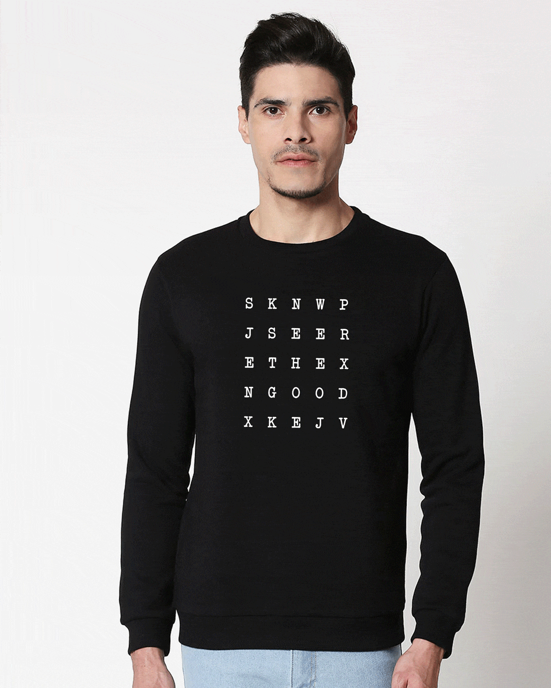 Buy See The Good Fleece Sweatshirt Black for Men black Online at Bewakoof