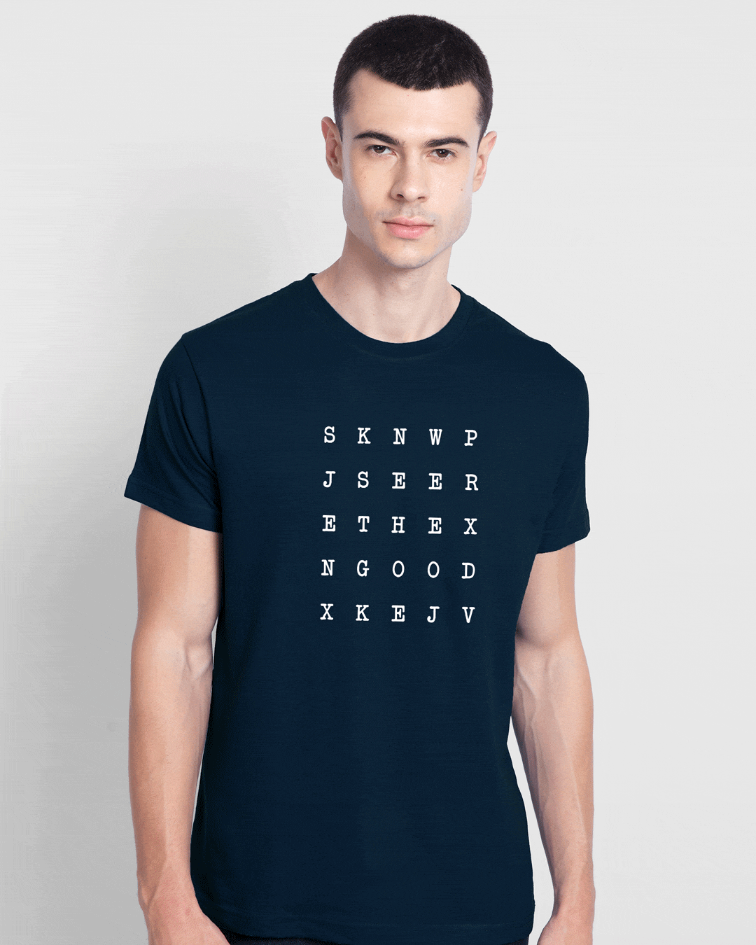 Buy See The Good Half Sleeve TShirt Navy Blue Online at Bewakoof