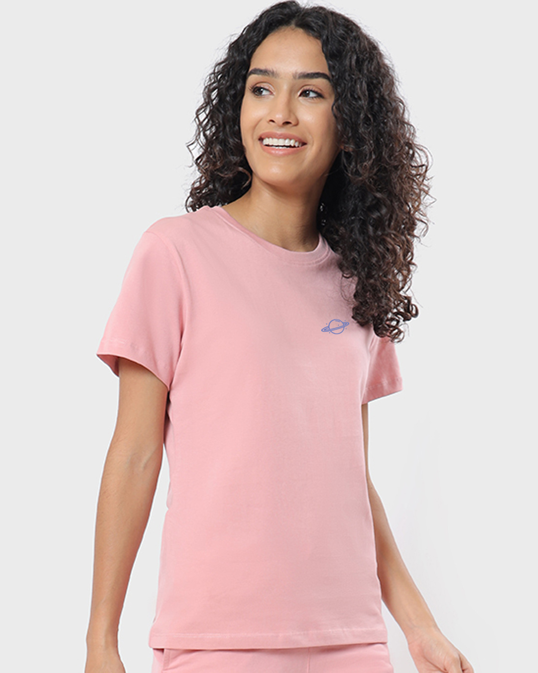Shop Women's Pink See You On Mars Graphic Printed T-shirt-Back