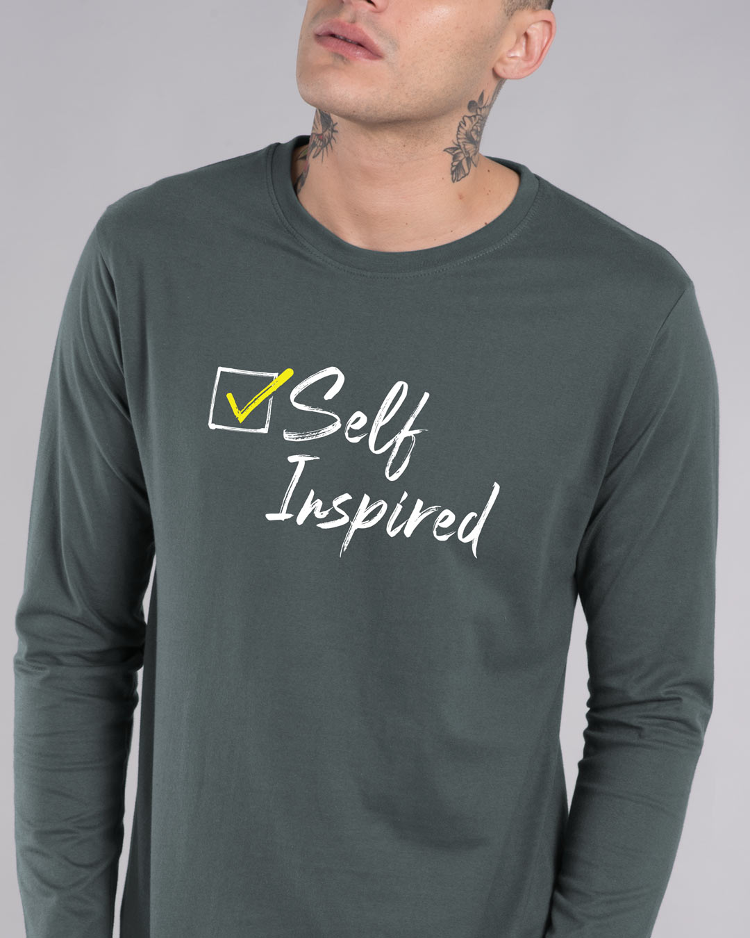 Shop Self Inspired Tick Full Sleeve T-Shirt-Back