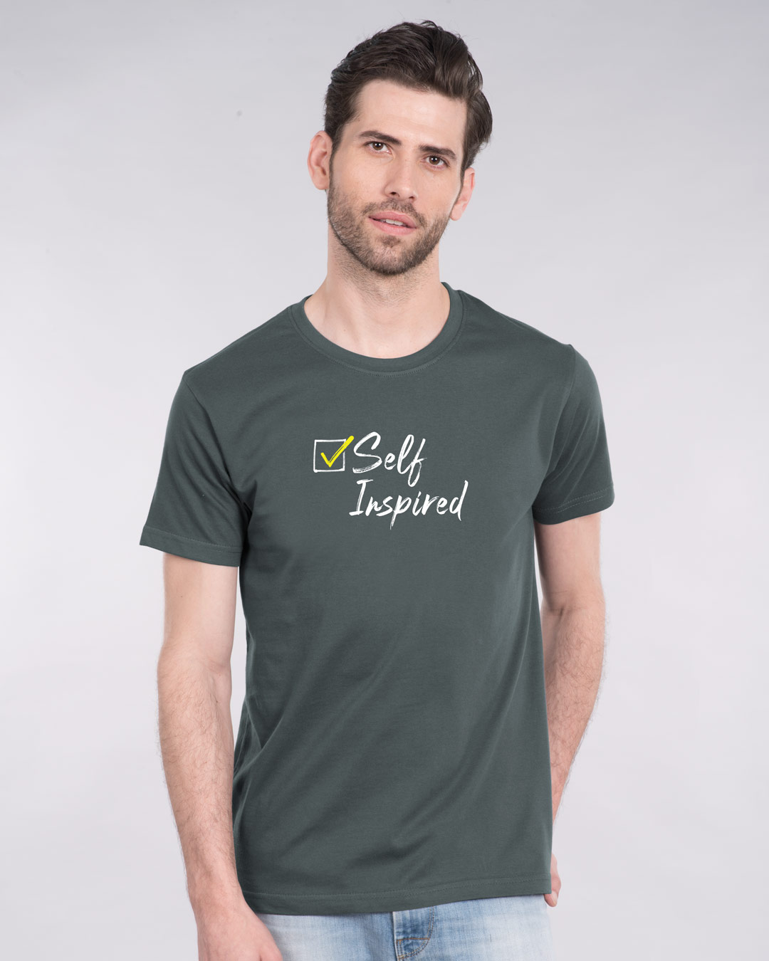 Shop Self Inspired Tick Half Sleeve T-Shirt-Back