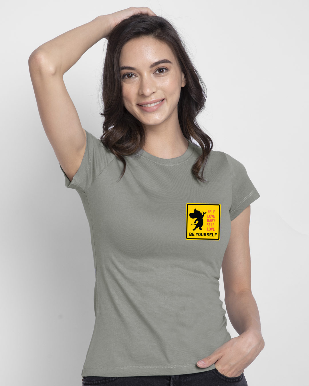 Shop Self love Jerry Half Sleeve Printed T-Shirt Meteor Grey (TJL)-Back