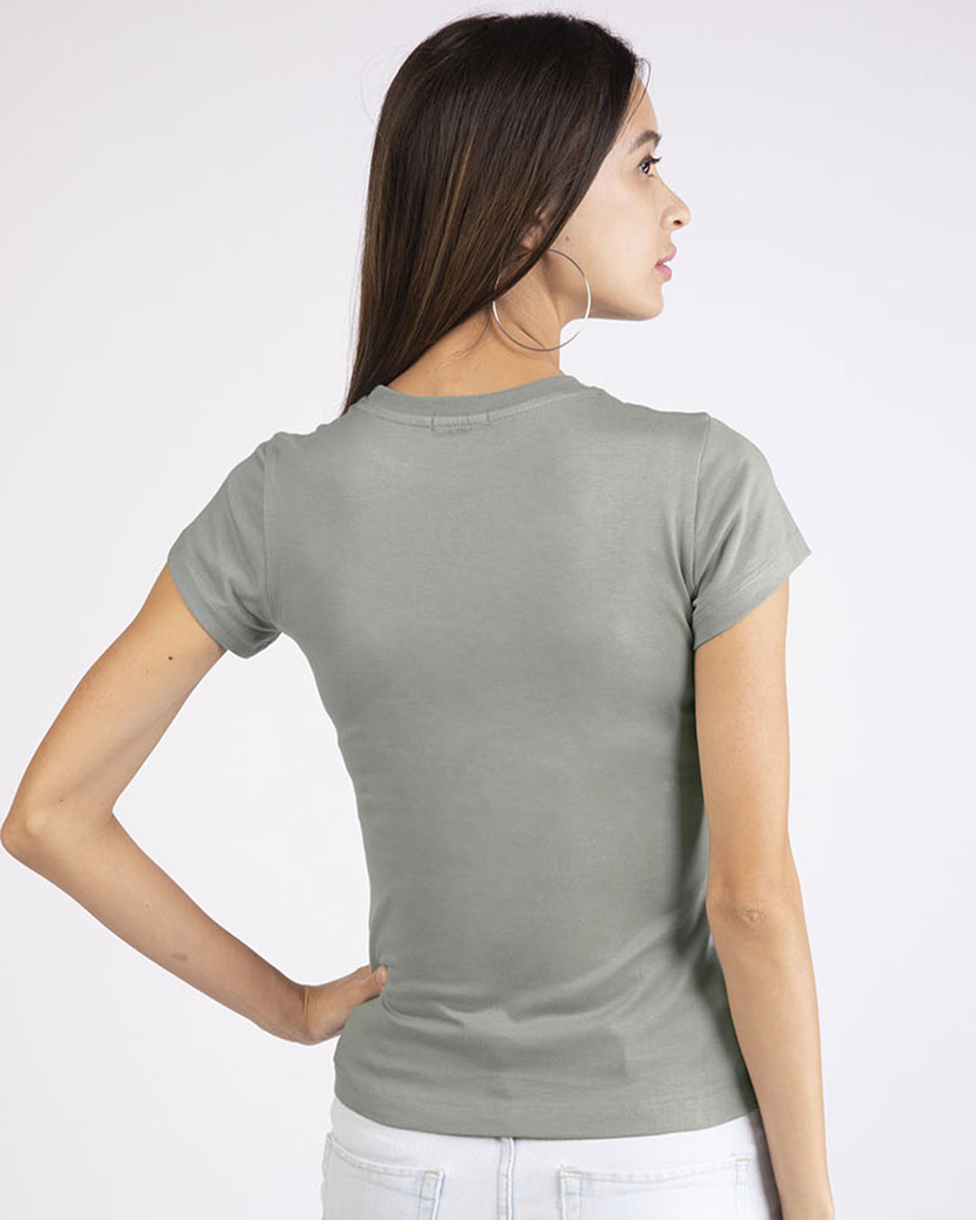 Shop Selfie Girl Pose Half Sleeve T-Shirt-Back