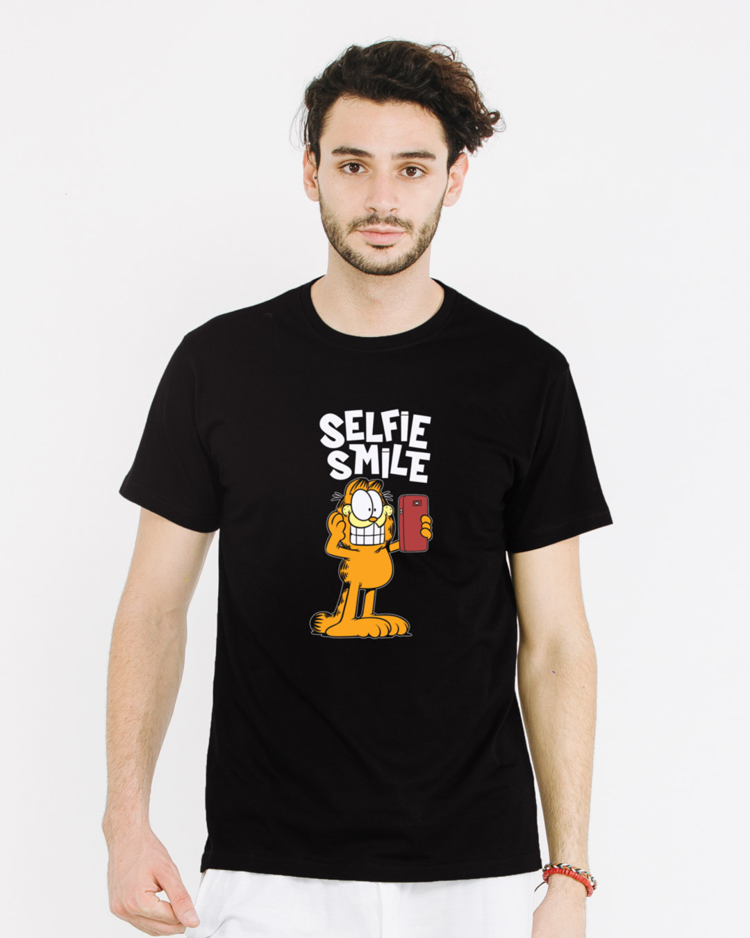 Shop Selfie Smile Garfield Half Sleeve T-Shirt (GL)-Back