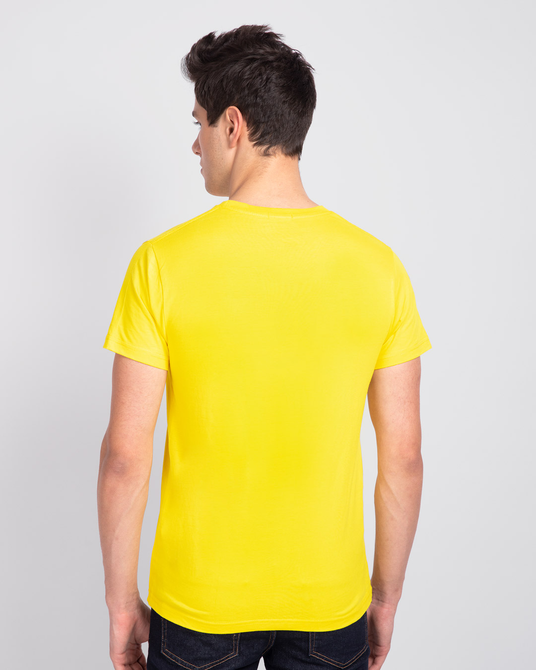 Shop Senedo Half Sleeve T-Shirt Pineapple Yellow-Back