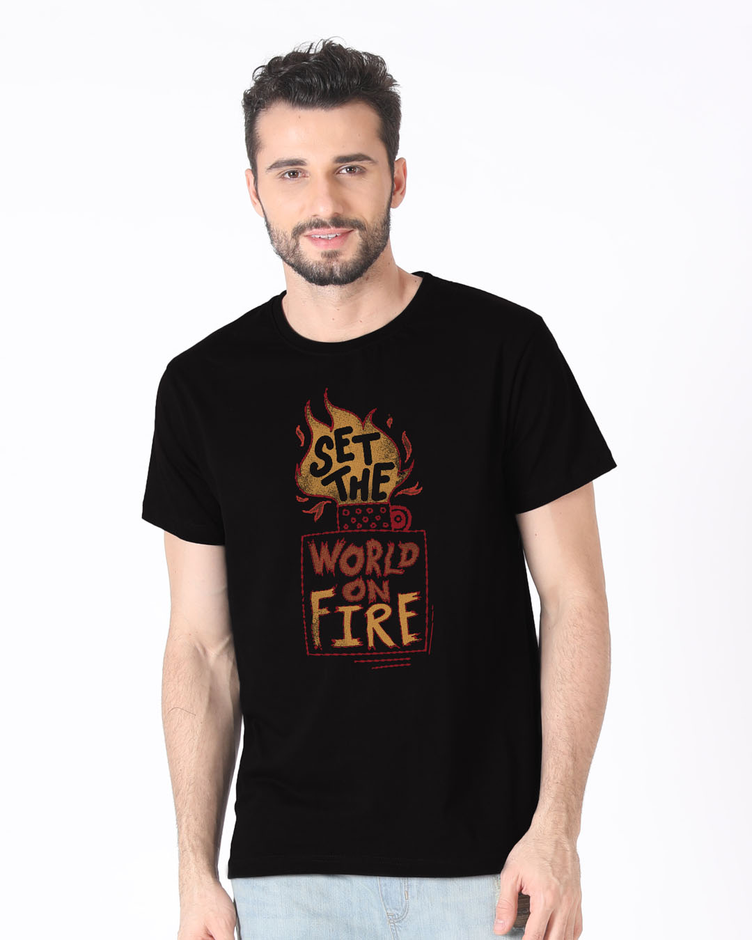 Shop Set The World On Fire Half Sleeve T-Shirt-Back