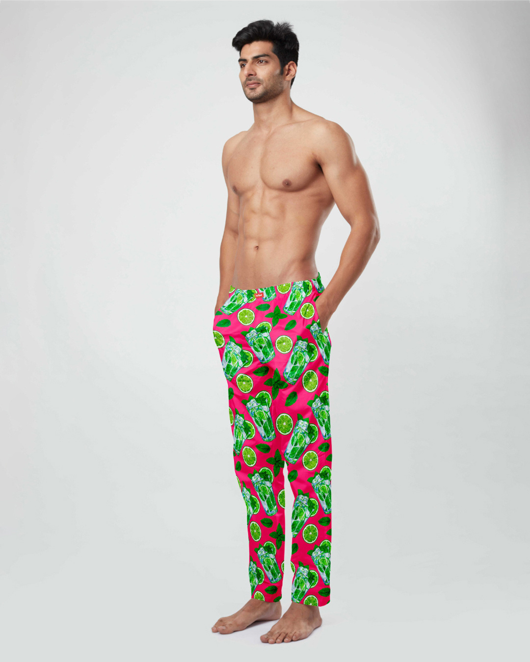 Shop Men's Pink Cotton Mojito Cocktail Pyjamas-Back