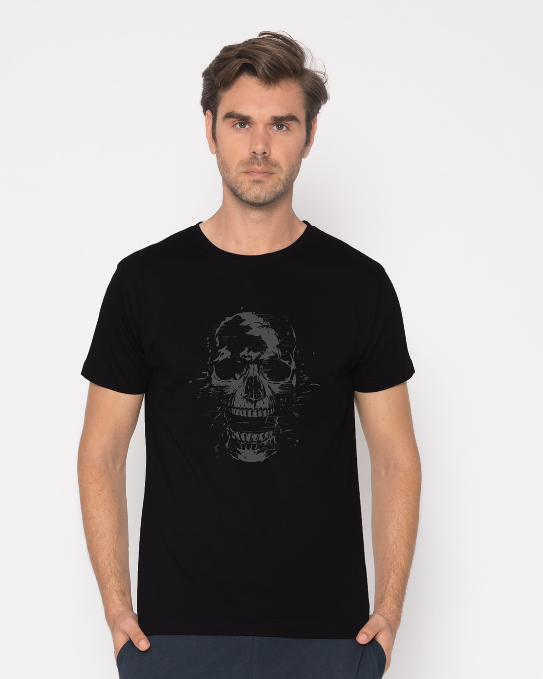 Shop Shadow Skull Half Sleeve T-Shirt-Back