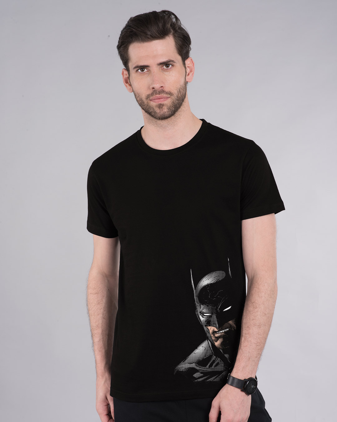 Shop Shadowy Batman Half Sleeve T-Shirt (BML)-Back